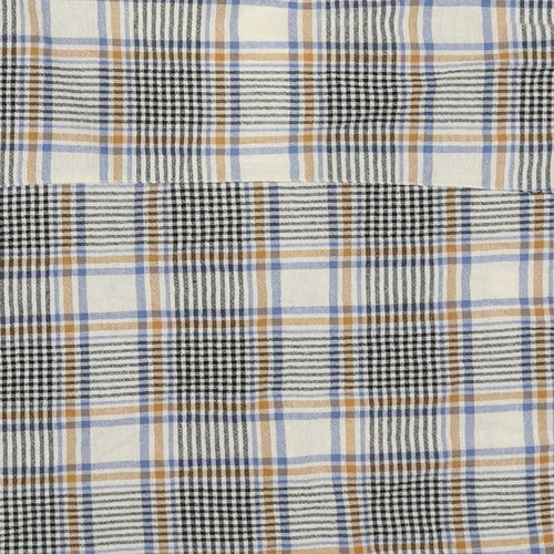 Primark Womens Multicoloured Check Cotton Basic Button-Up Size 18 V-Neck