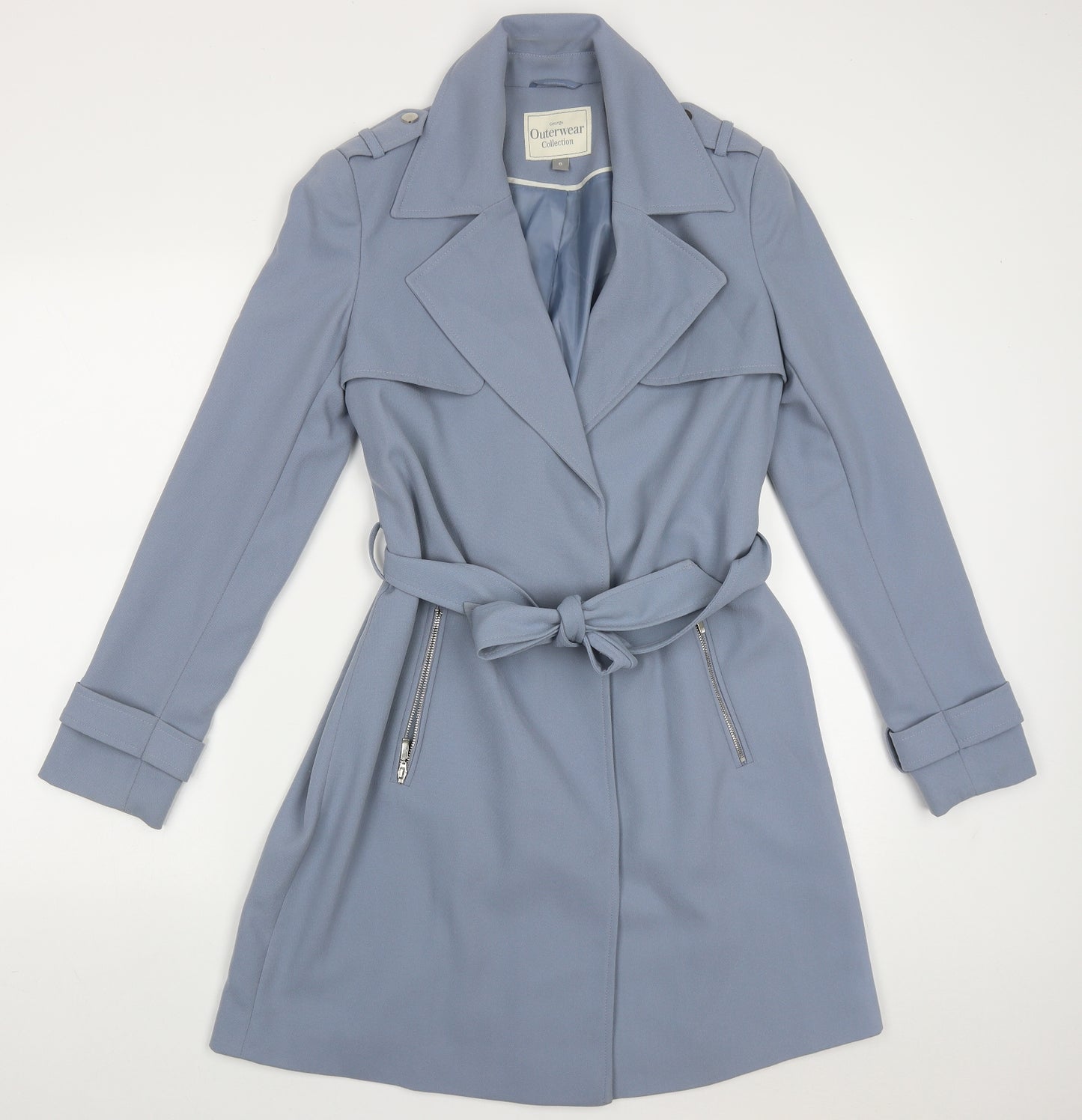 George Womens Blue   Overcoat Coat Size 8  Button
