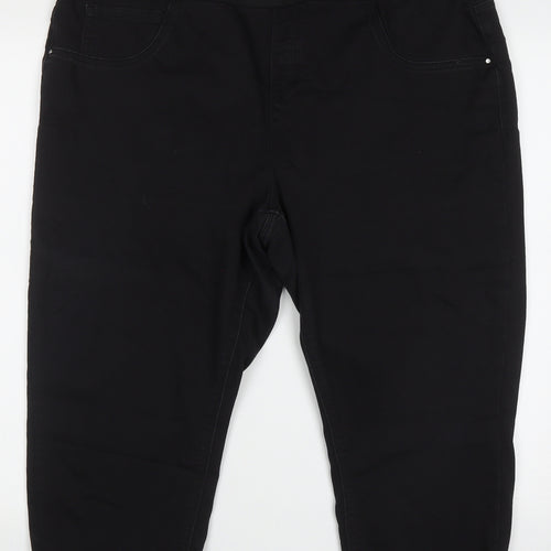 George Womens Black  Cotton Cropped Jeans Size 20 L20 in Regular