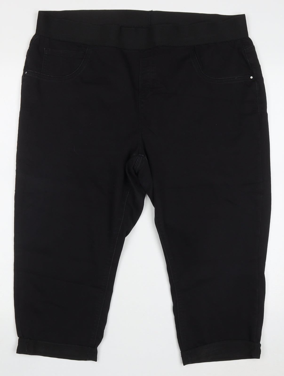 George Womens Black  Cotton Cropped Jeans Size 20 L20 in Regular