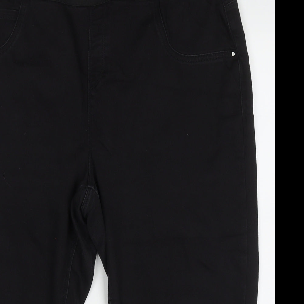 George Womens Black  Cotton Cropped Jeans Size 20 L20 in Regular