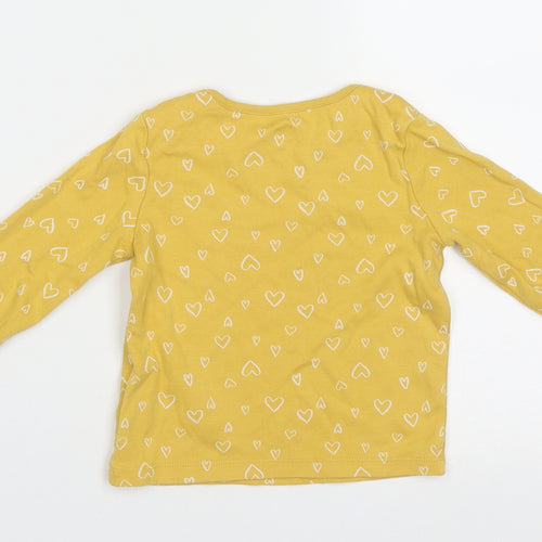 F&F Girls Yellow Geometric Cotton  Casual Size 18-24 Months Crew Neck Pullover - Lovely