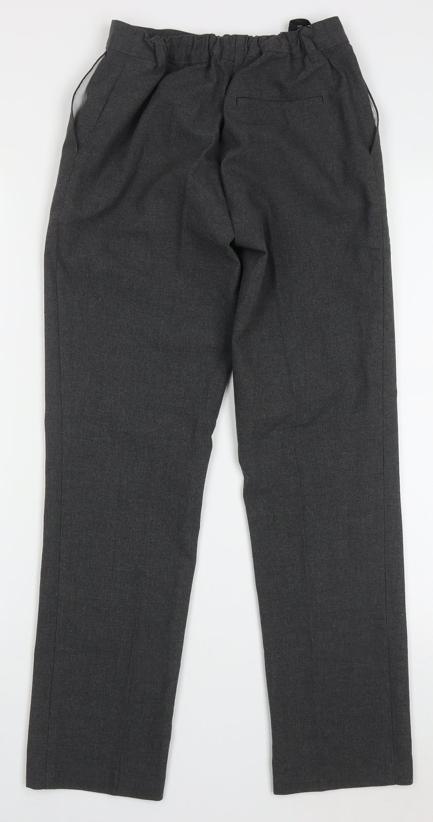 Marks and Spencer Boys Grey  Polyester Capri Trousers Size 12-13 Years  Regular Hook & Eye - school Wear