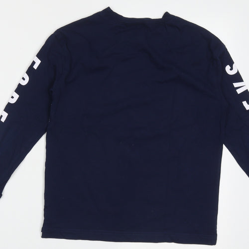H&M Boys Blue  Cotton Basic Casual Size 8-9 Years Crew Neck Pullover