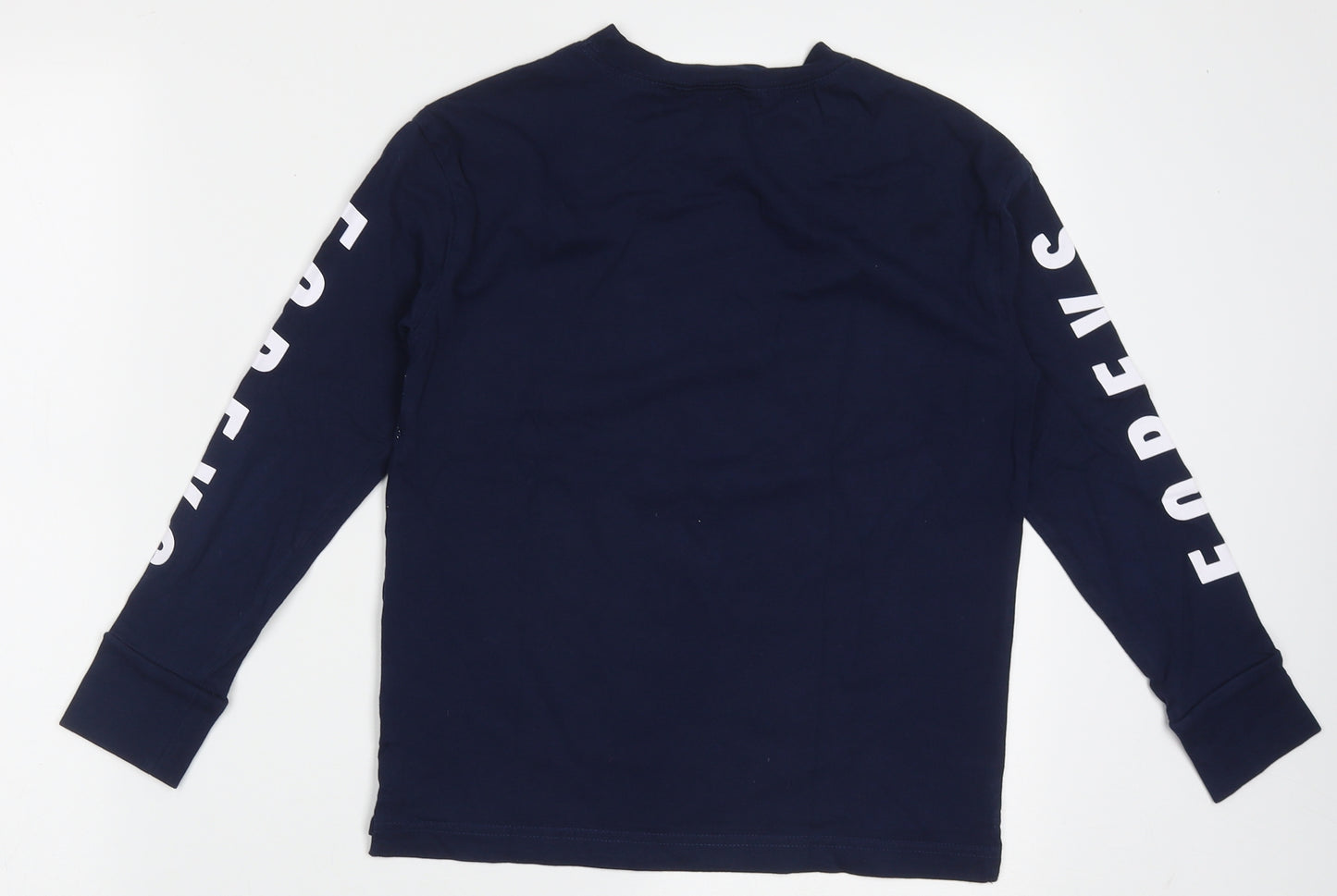 H&M Boys Blue  Cotton Basic Casual Size 8-9 Years Crew Neck Pullover