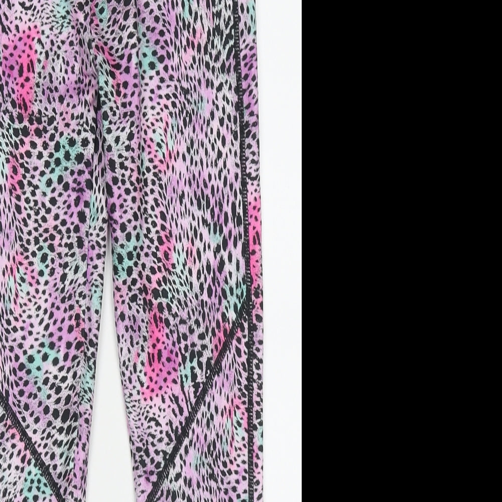 Dunnes Stores Girls Pink Animal Print Polyester Capri Trousers Size 9 Years  Regular Pullover