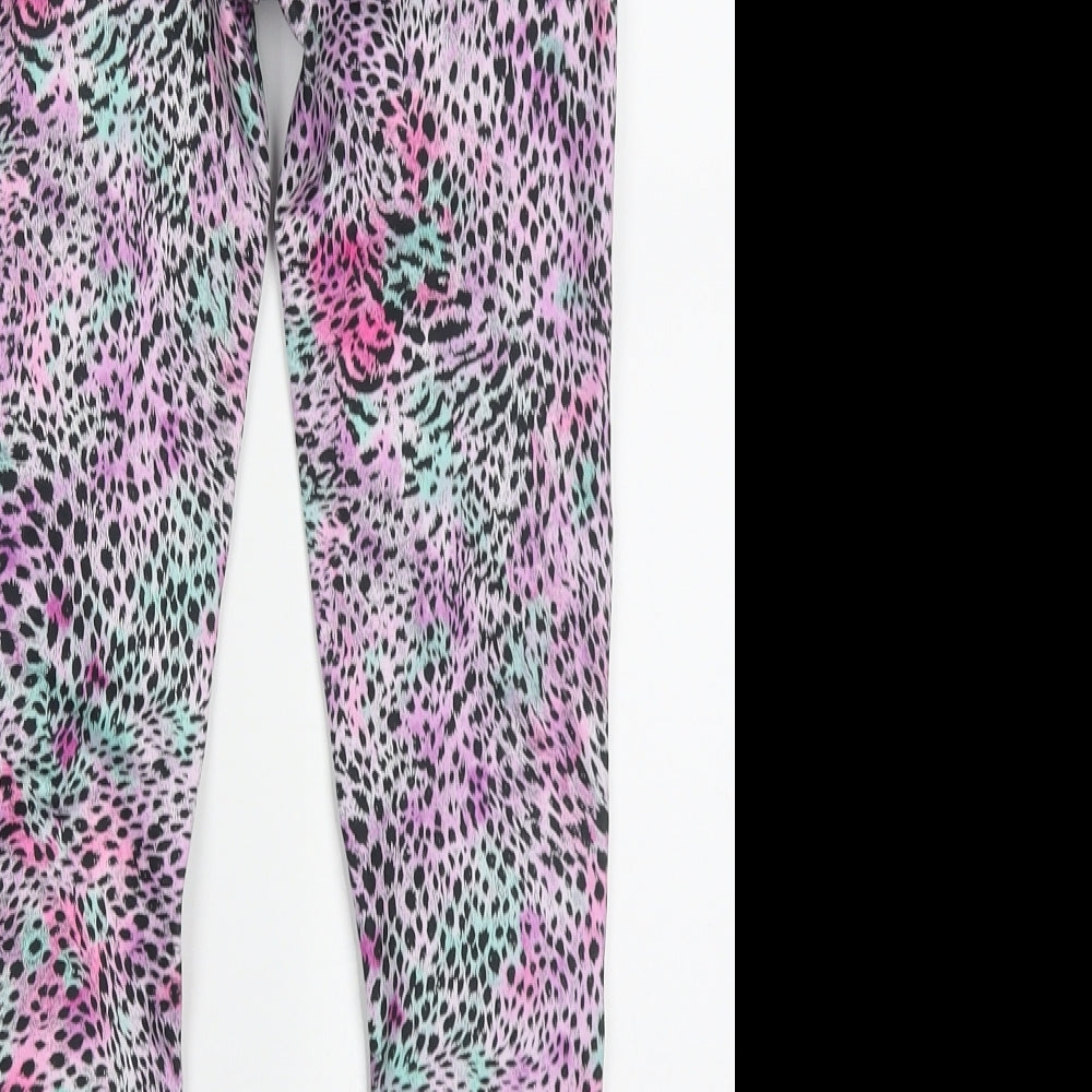 Dunnes Stores Girls Pink Animal Print Polyester Capri Trousers Size 9 Years  Regular Pullover