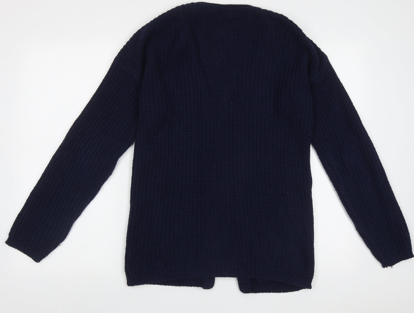 Exhibit Womens Blue V-Neck  Acrylic Cardigan Jumper Size M