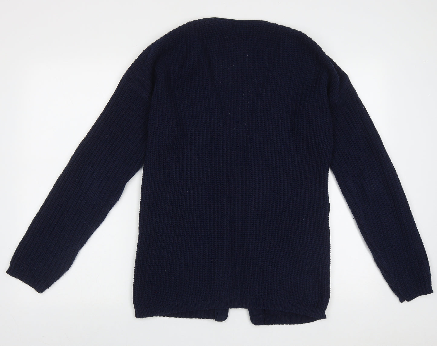 Exhibit Womens Blue V-Neck  Acrylic Cardigan Jumper Size M