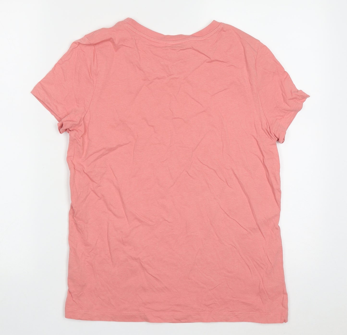 Very Womens Pink  Cotton Basic T-Shirt Size 12 Crew Neck - be my happy place