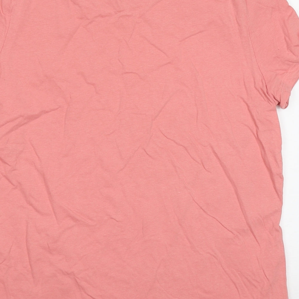 Very Womens Pink  Cotton Basic T-Shirt Size 12 Crew Neck - be my happy place