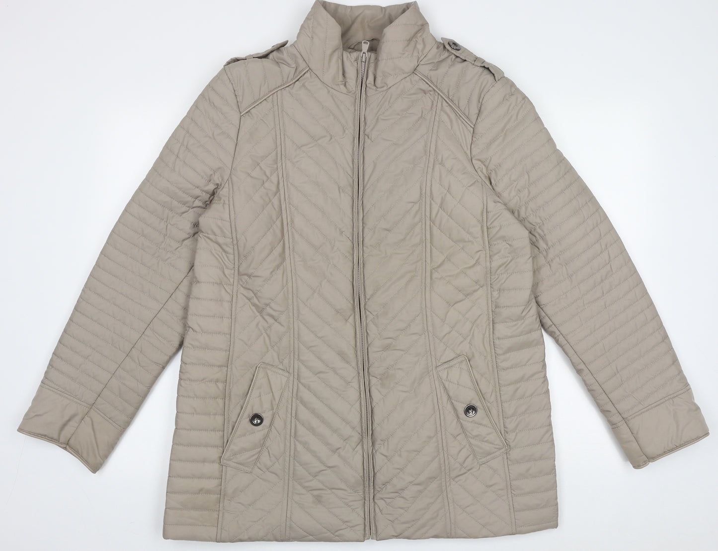 Wallis Womens Beige   Puffer Jacket Jacket Size 16  Zip