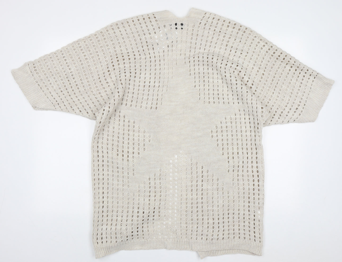 BASSINI Womens Beige V-Neck  Acrylic Cardigan Jumper Size M