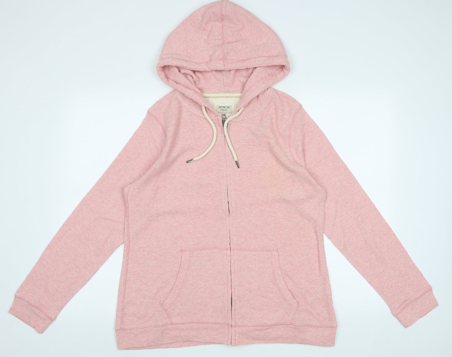 NEXT Womens Pink  Cotton Full Zip Hoodie Size 18  Zip