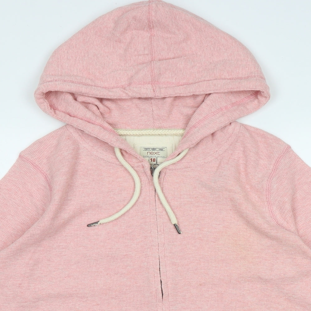 NEXT Womens Pink  Cotton Full Zip Hoodie Size 18  Zip