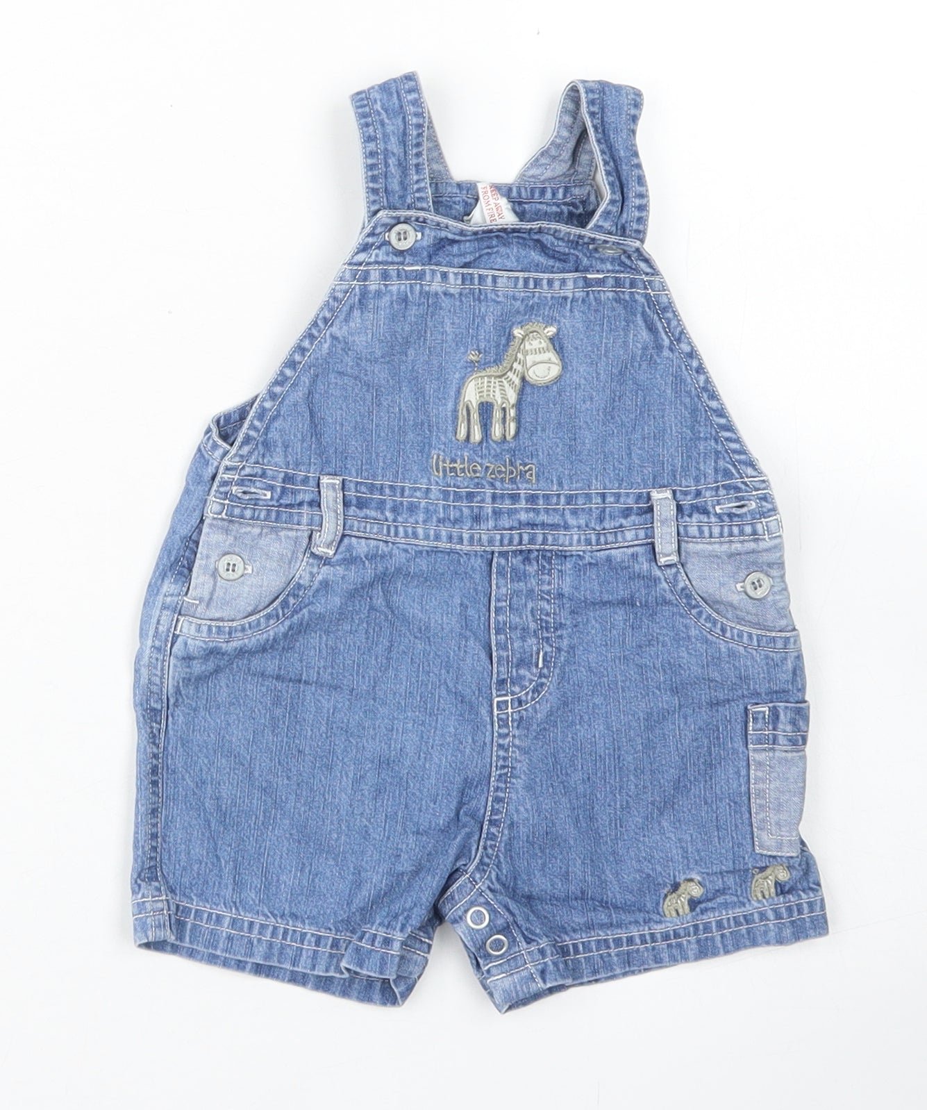 NEXT Boys Blue  Cotton Dungaree Outfit/Set Size Newborn  Snap - Little Zebra