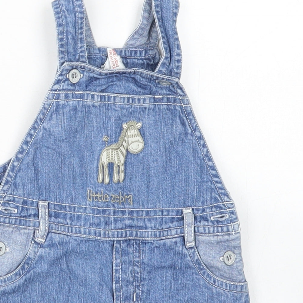 NEXT Boys Blue  Cotton Dungaree Outfit/Set Size Newborn  Snap - Little Zebra