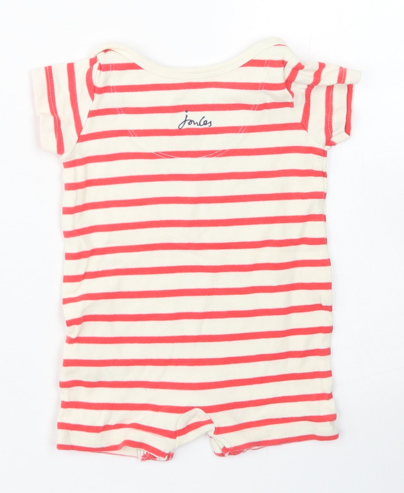 Joules Boys Beige Striped Cotton Romper One-Piece Size 3-6 Months  Snap