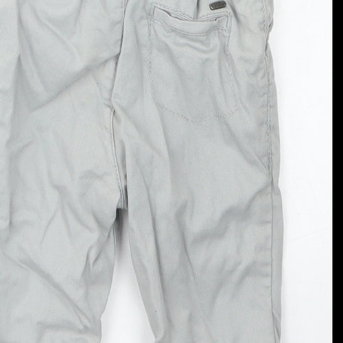 M&S Boys Grey  Cotton Capri Trousers Size 3-6 Months  Button
