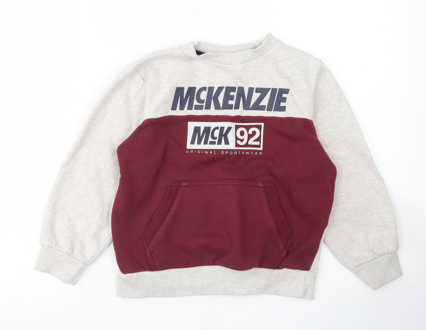 McKenzie Boys Beige Colourblock Cotton Pullover Sweatshirt Size 7-8 Years