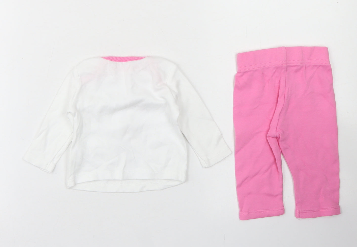 Disney Baby Girls Pink Solid Cotton Capri Pyjama Set Size Newborn   - Minnie Mosue