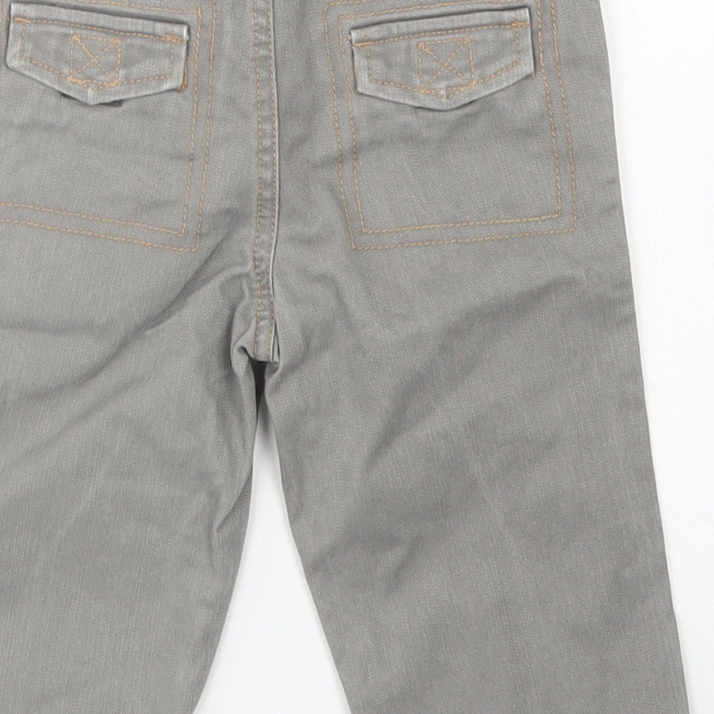 Natalys Boys Grey  Cotton Capri Jeans Size 12 Months  Hook & Eye
