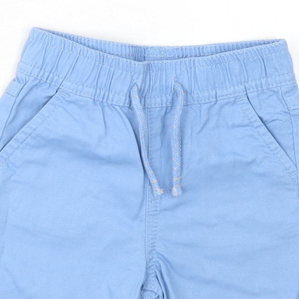 Primark Boys Blue  Cotton Cropped Trousers Size 9-12 Months  Drawstring