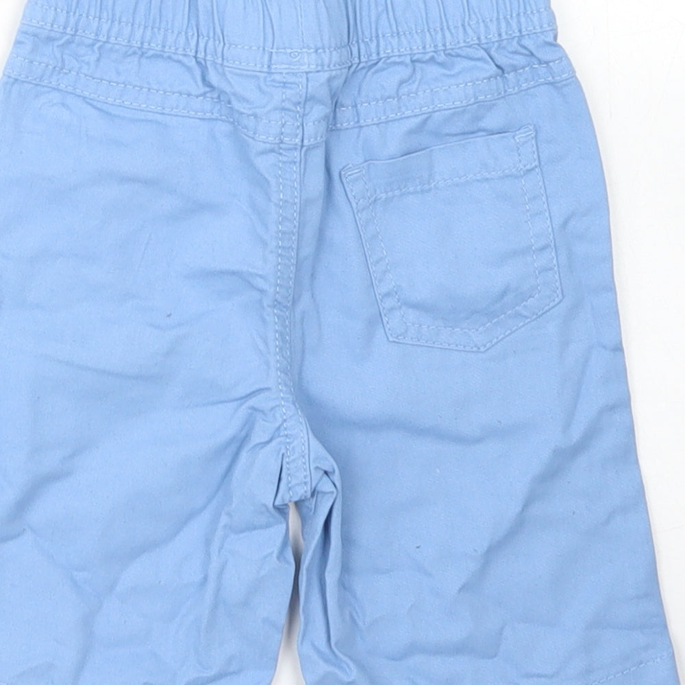 Primark Boys Blue  Cotton Cropped Trousers Size 9-12 Months  Drawstring