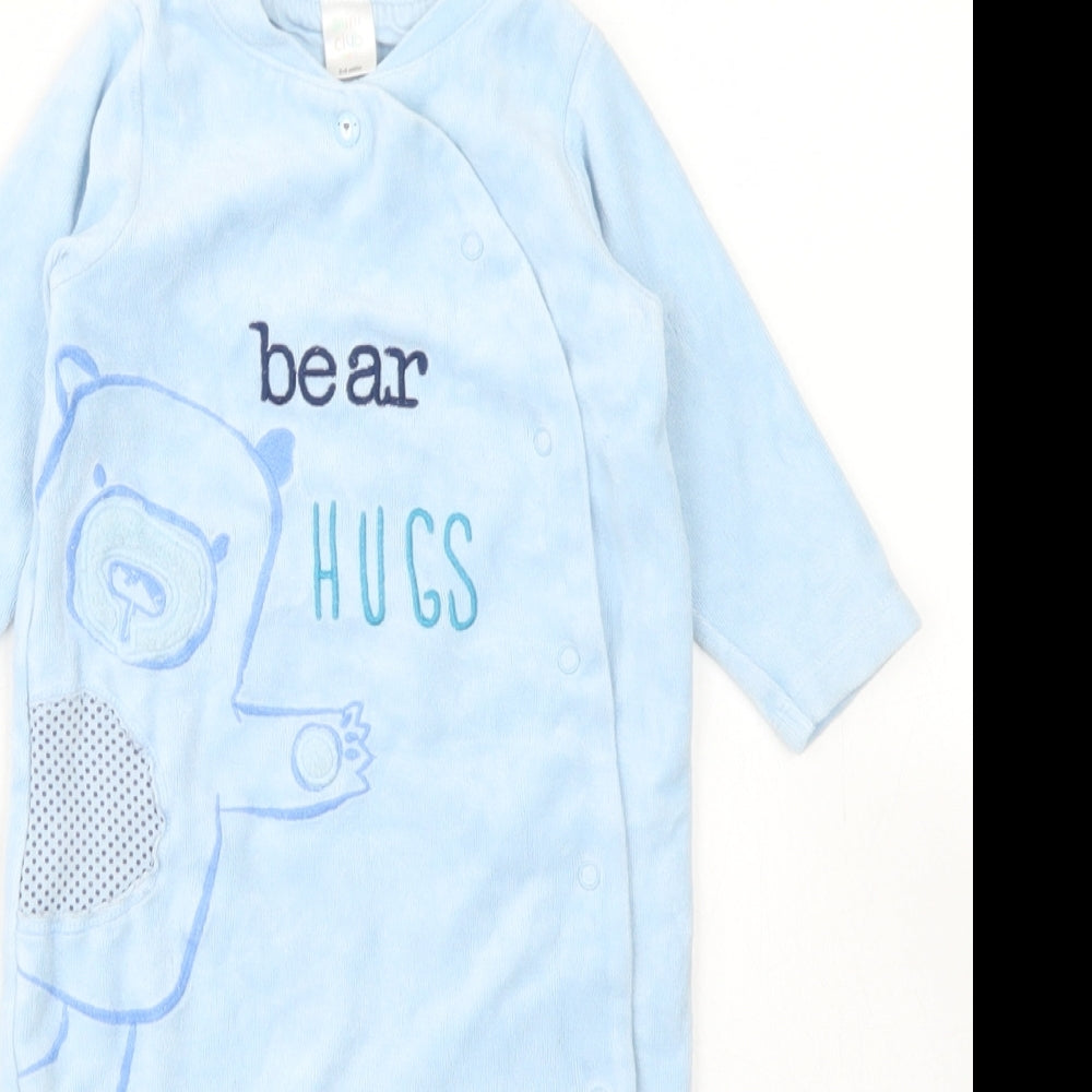 Mini Club Boys Blue  Cotton Babygrow One-Piece Size 3-6 Months  Snap - Bear Hugs