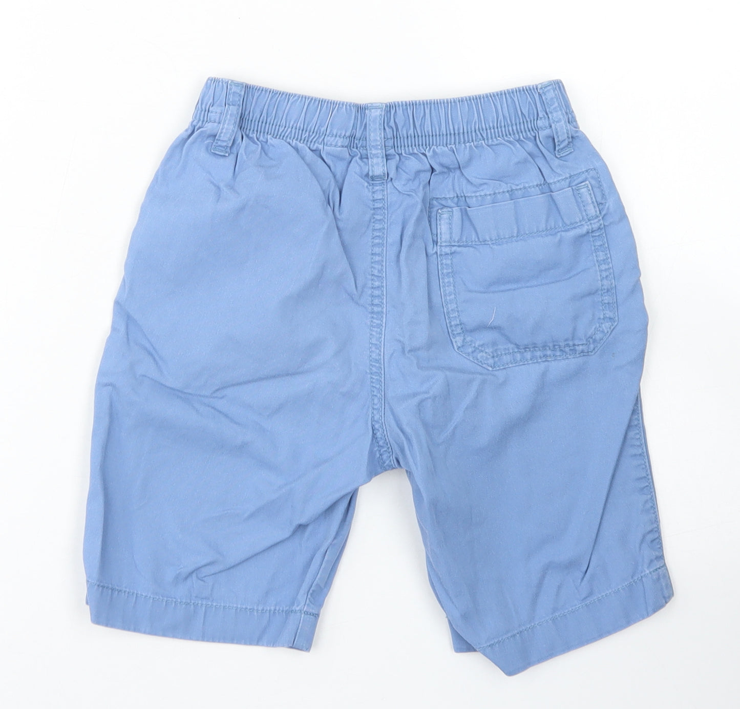 Uni Qlo Boys Blue  Cotton Chino Shorts Size 5-6 Years  Regular Drawstring
