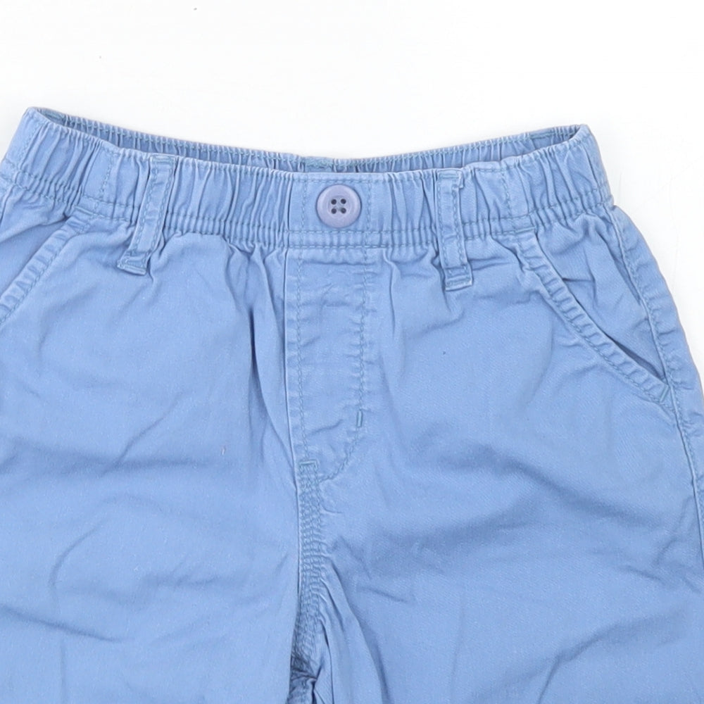Uni Qlo Boys Blue  Cotton Chino Shorts Size 5-6 Years  Regular Drawstring