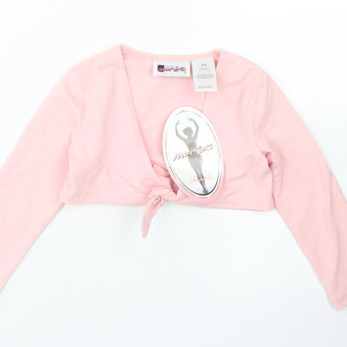 Jacques Morét Girls Pink V-Neck  Cotton Cardigan Jumper Size 4-5 Years  Tie - Ballet