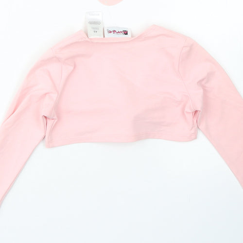 Jacques Morét Girls Pink V-Neck  Cotton Cardigan Jumper Size 4-5 Years  Tie - Ballet