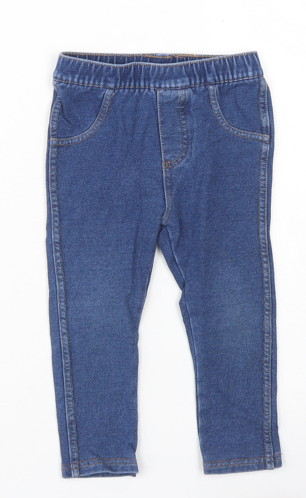 Mini Club Girls Blue  Cotton Capri Jeans Size 9 Months   - Jegging