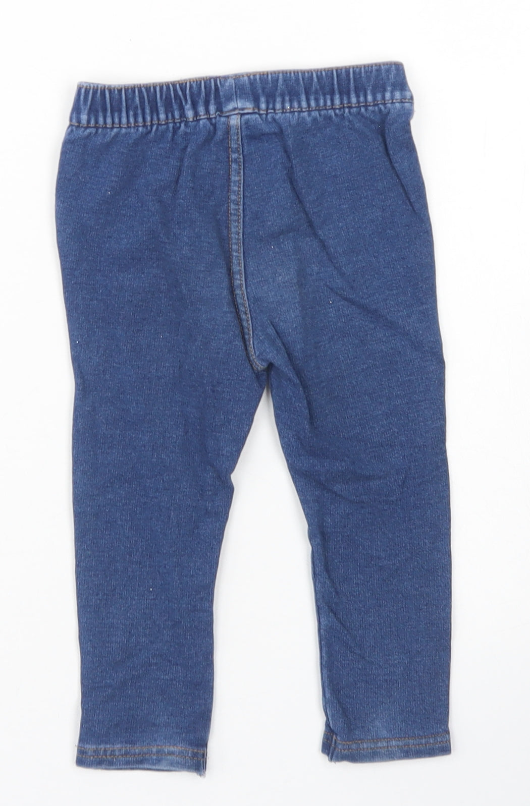 Mini Club Girls Blue  Cotton Capri Jeans Size 9 Months   - Jegging