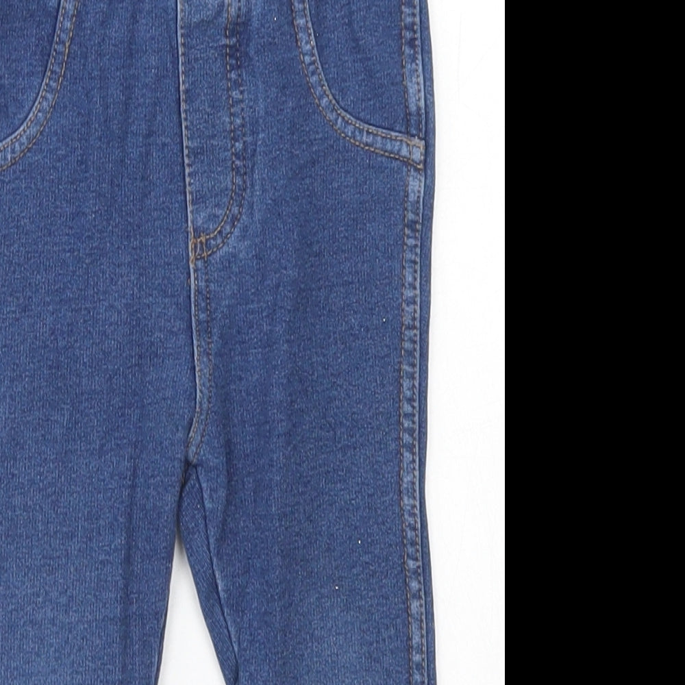 Mini Club Girls Blue  Cotton Capri Jeans Size 9 Months   - Jegging