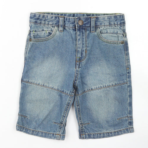 Urban Rascals Boys Blue  Cotton Bermuda Shorts Size 6 Years  Regular Snap