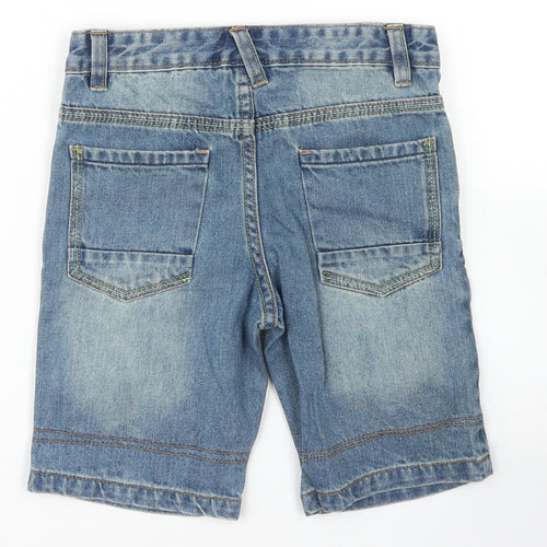 Urban Rascals Boys Blue  Cotton Bermuda Shorts Size 6 Years  Regular Snap