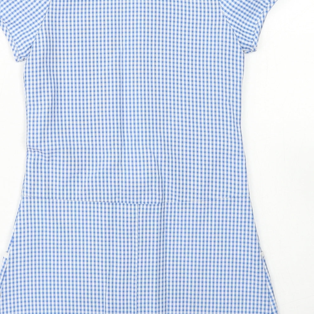 Nutmeg Girls Blue Check Polyester Fit & Flare  Size 4-5 Years  Collared Zip - School Wear