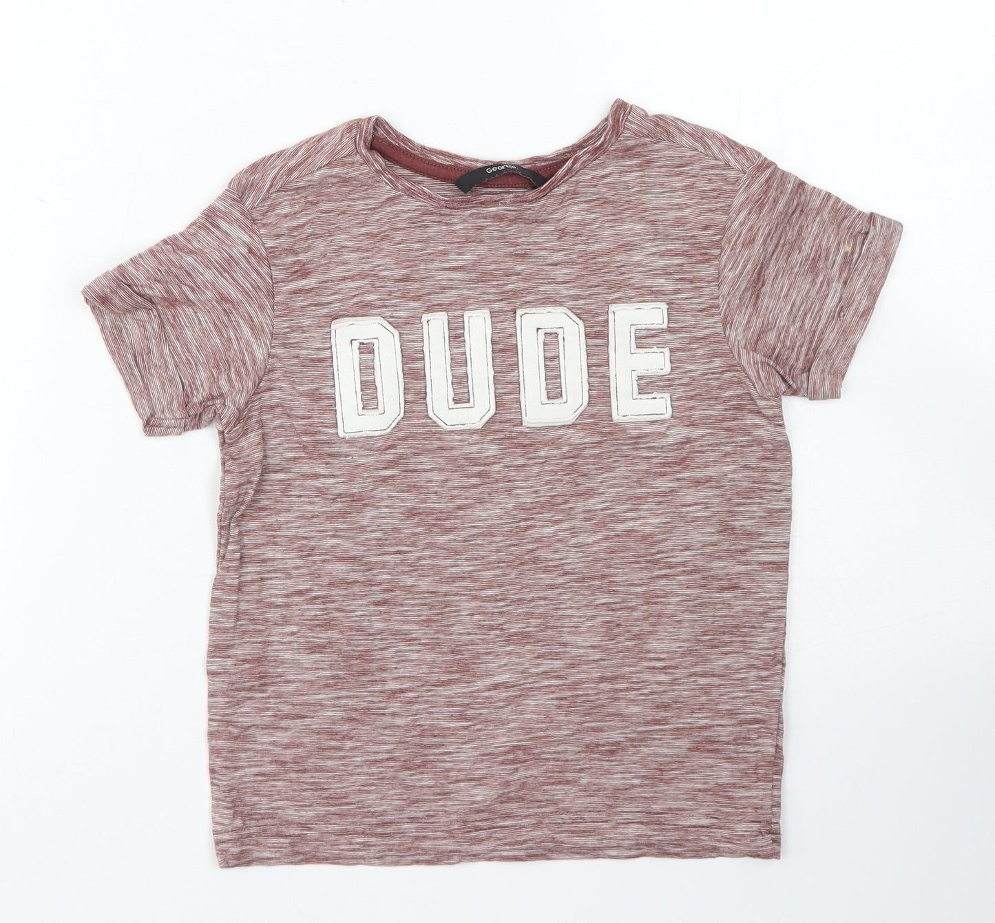 George Boys Brown  Cotton Basic T-Shirt Size 4-5 Years Crew Neck