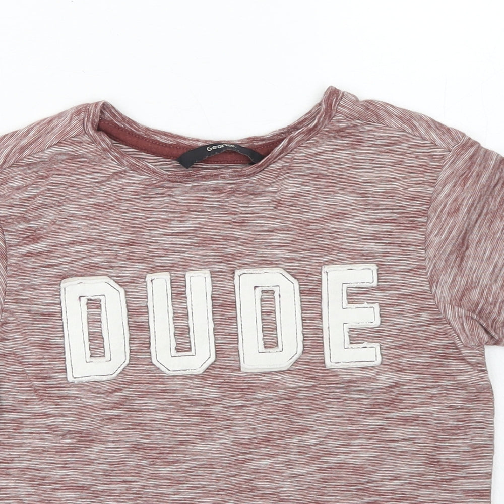 George Boys Brown  Cotton Basic T-Shirt Size 4-5 Years Crew Neck