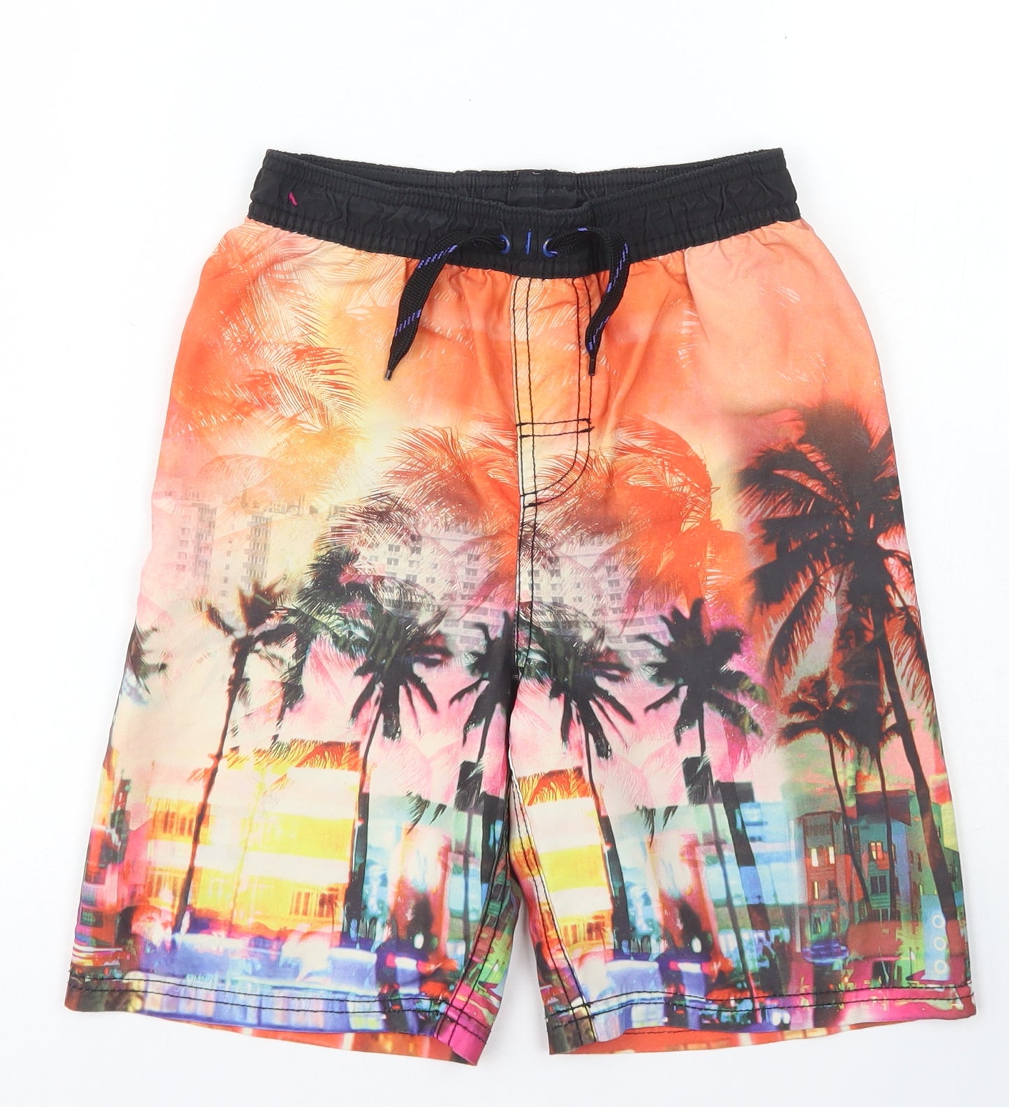 George Boys Orange  Polyester Sweat Shorts Size 7-8 Years  Regular Drawstring - Board shorts