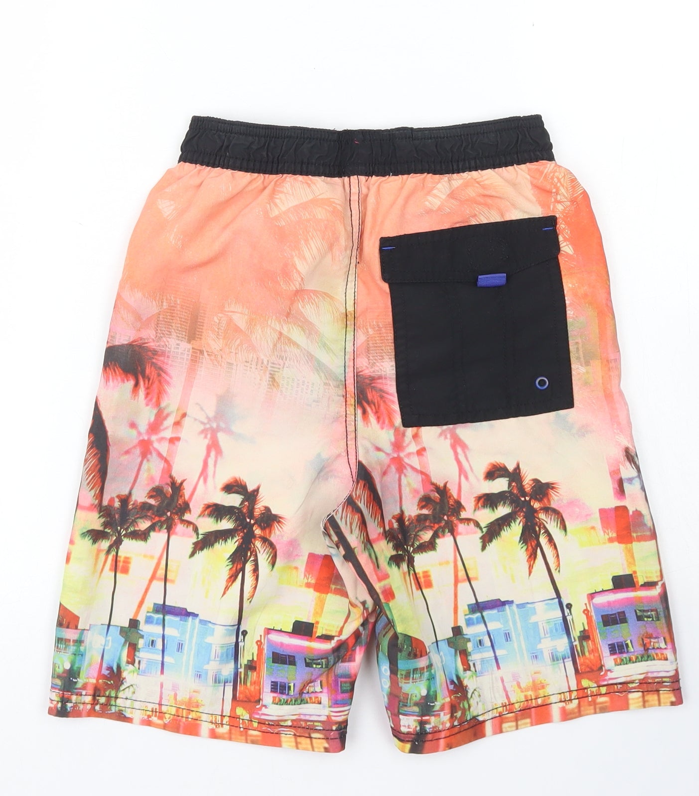 George Boys Orange  Polyester Sweat Shorts Size 7-8 Years  Regular Drawstring - Board shorts