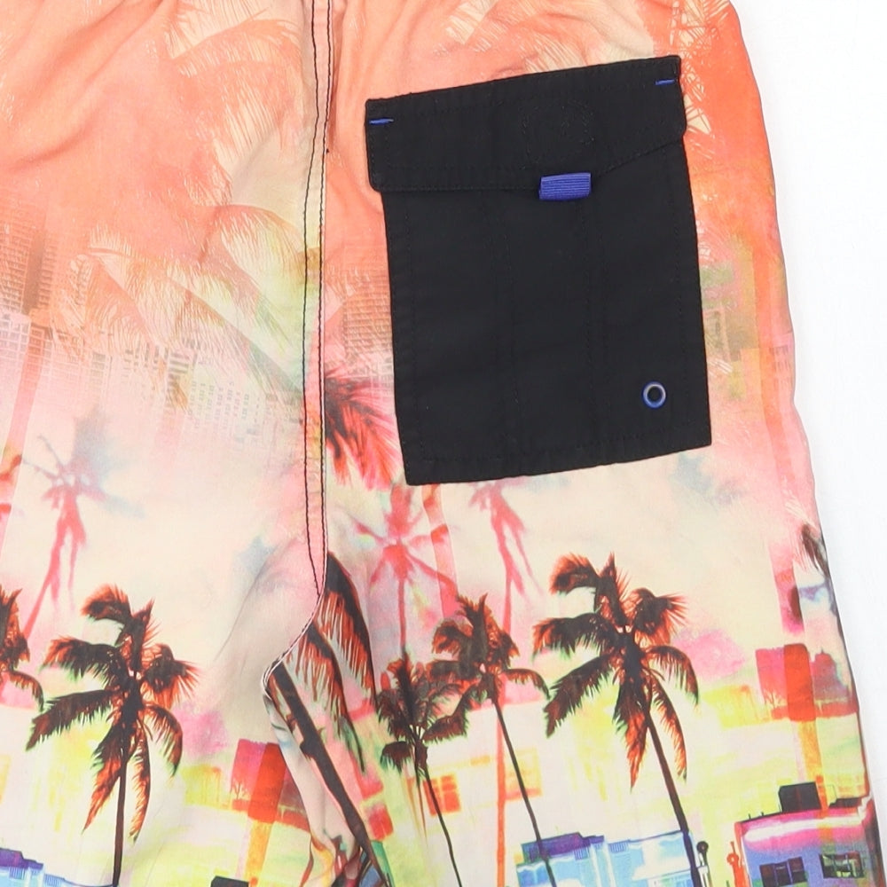 George Boys Orange  Polyester Sweat Shorts Size 7-8 Years  Regular Drawstring - Board shorts
