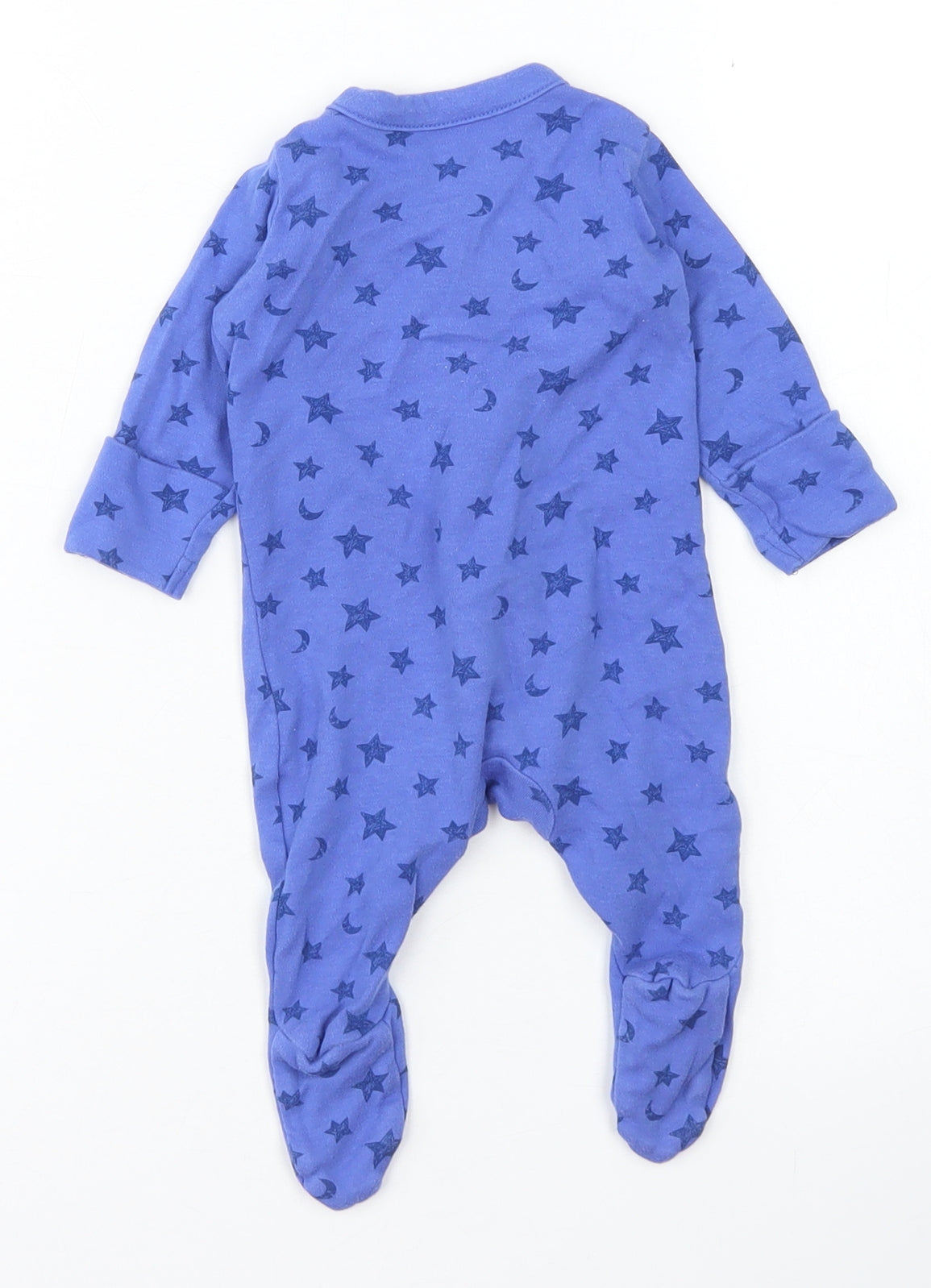 Mothercare Boys Blue Spotted Cotton Babygrow One-Piece Size Newborn  Snap