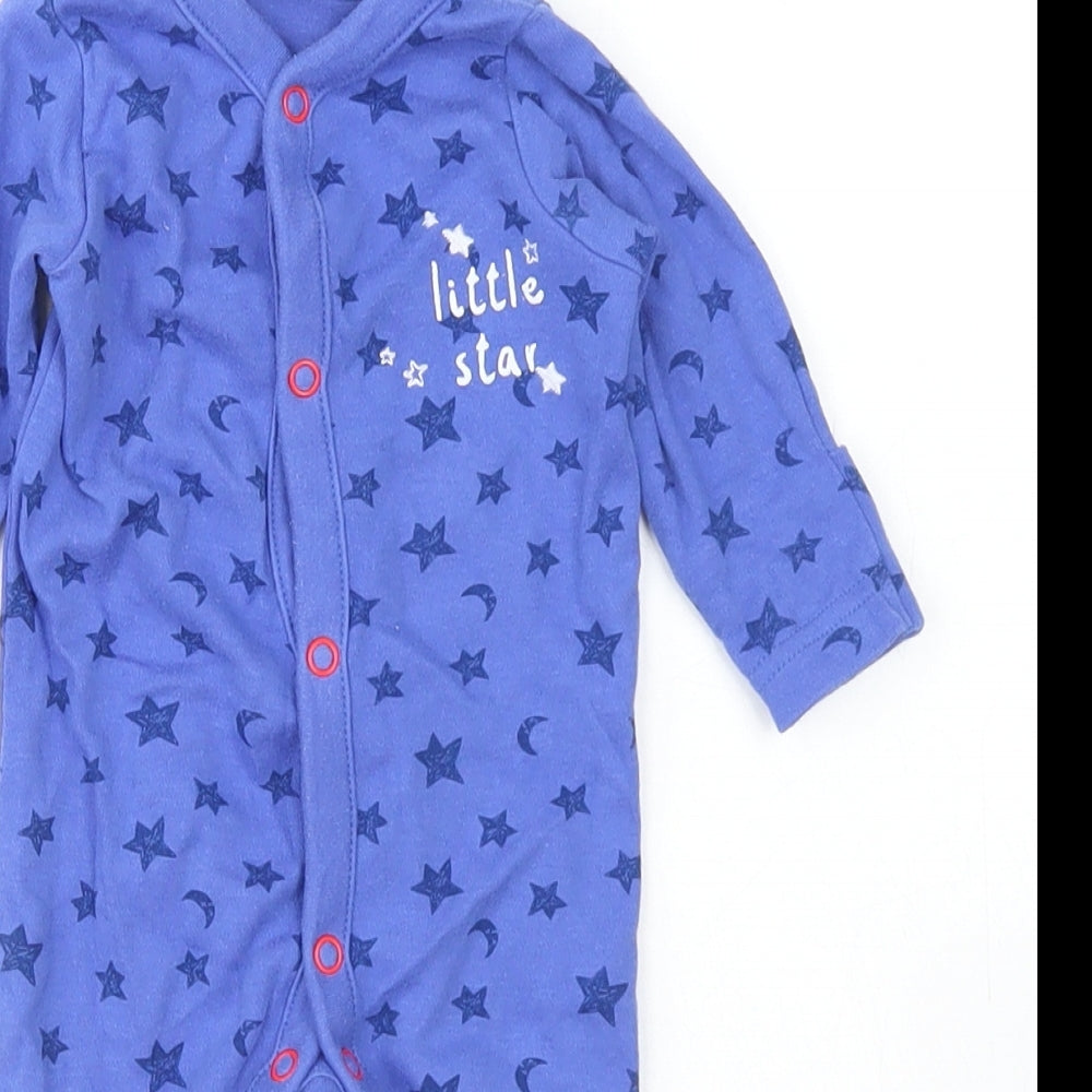 Mothercare Boys Blue Spotted Cotton Babygrow One-Piece Size Newborn  Snap