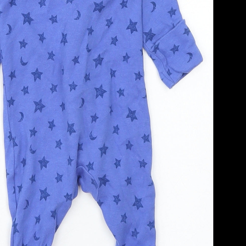 Mothercare Boys Blue Spotted Cotton Babygrow One-Piece Size Newborn  Snap