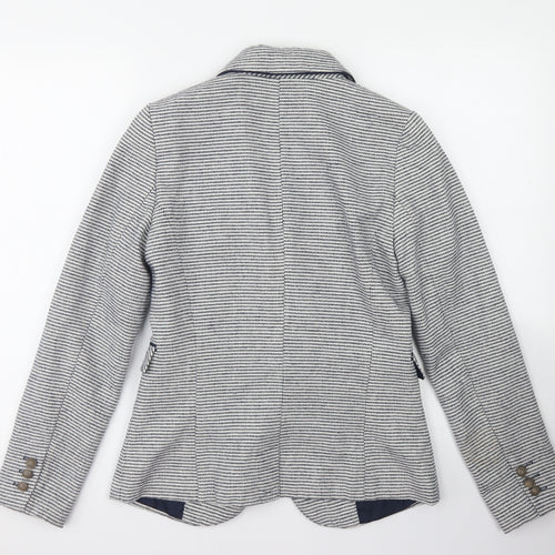 Atmosphere Womens Blue Striped Polyester Jacket Blazer Size 10