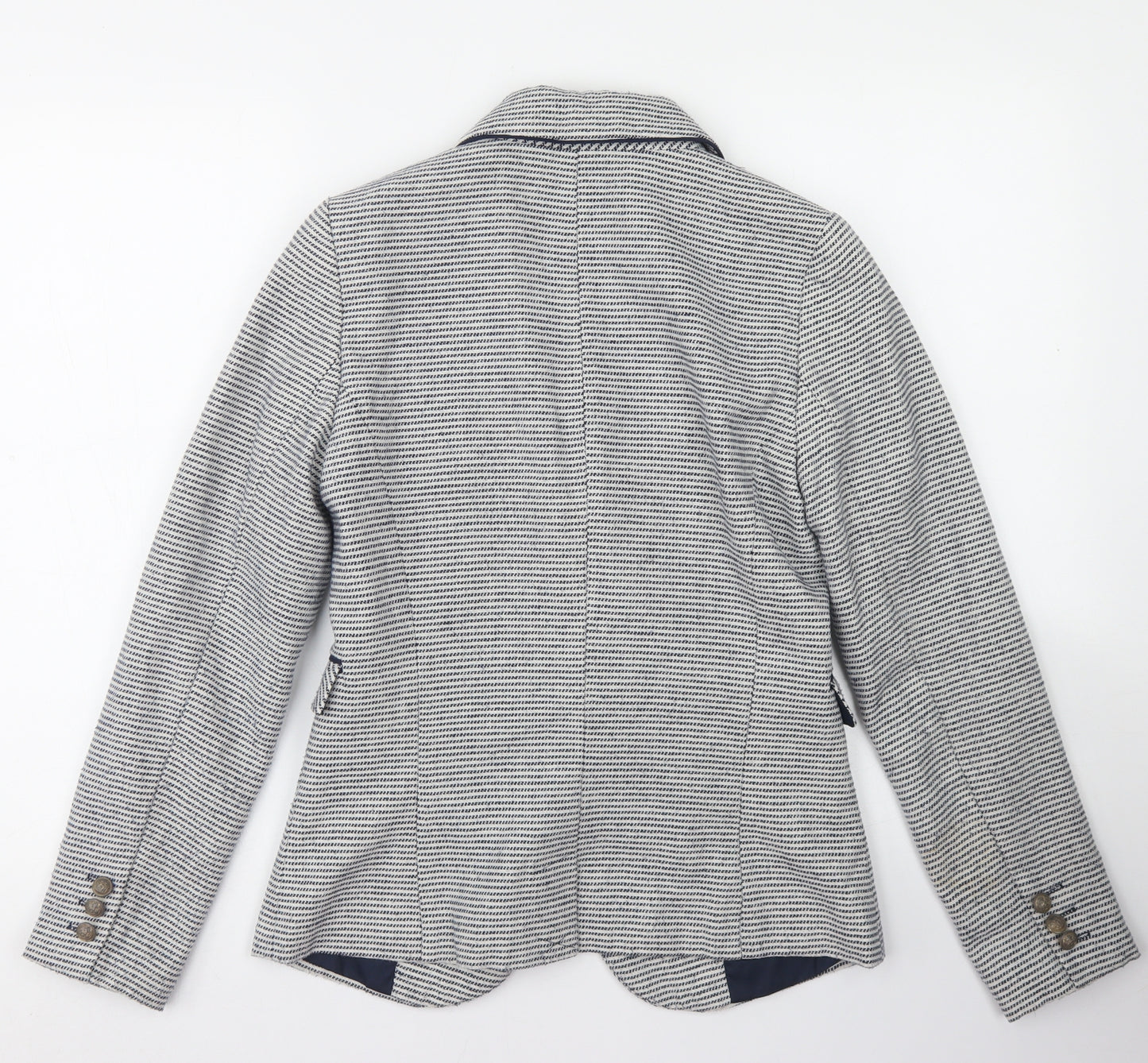 Atmosphere Womens Blue Striped Polyester Jacket Blazer Size 10
