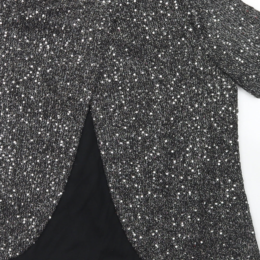 George Womens Silver  Polyester Basic T-Shirt Size 12 Crew Neck